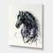Designart - Portrait of Friesian Horse With Long Manes - Farmhouse Canvas Wall Art Print